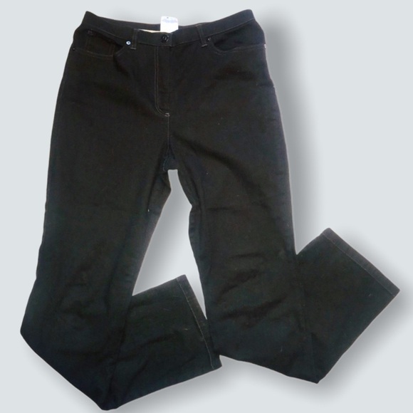 Everyday Style Haggar Denim Stretch Mid-Rise Fall Essential Pants Size 8 Casual - Picture 1 of 7